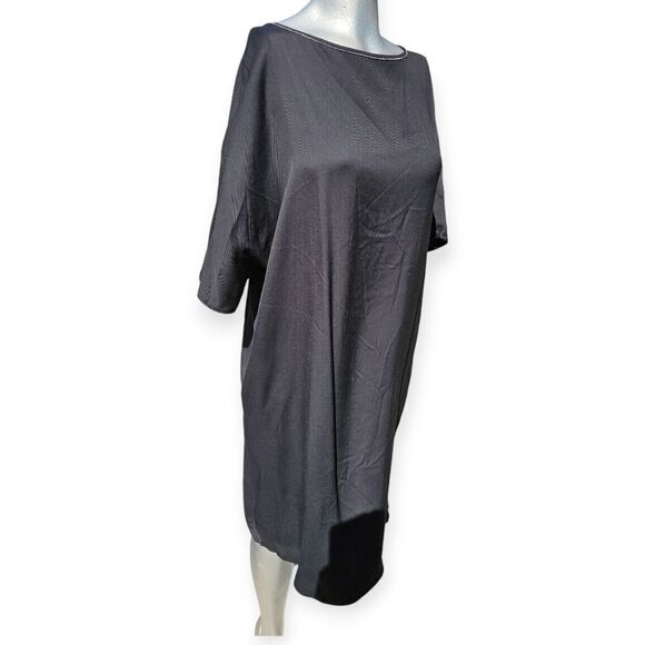 FABIANA FILIPPI Made in Italy Monili Beaded Trim Cascade Back Shift Dress XSmall - Picture 3 of 11